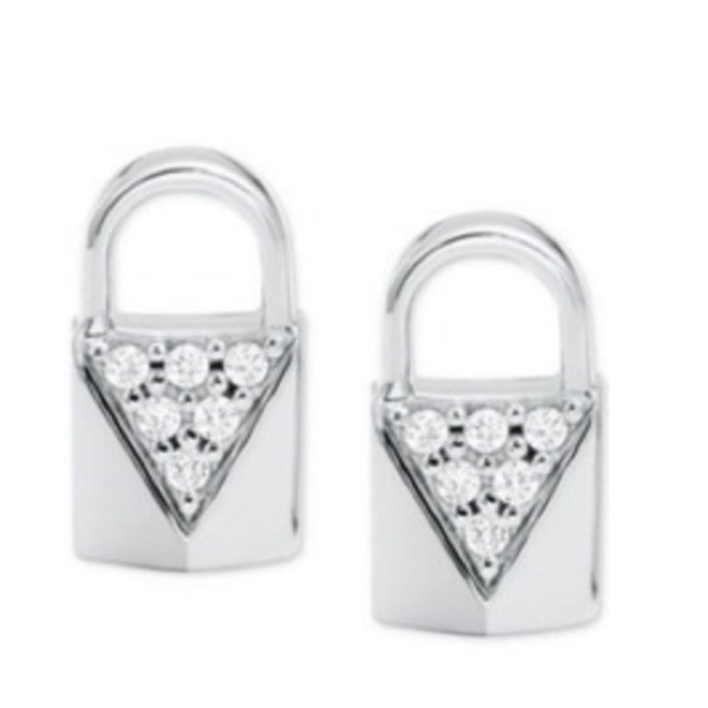 NWT Michael Kors SS Padlock Studs Earrings - Picture 4 of 5